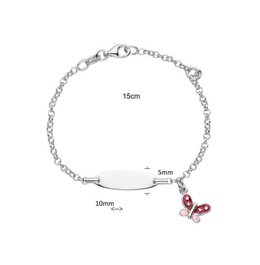  Gliederarmbänder - Jasseron - Vlinder - 5mm - 16cm