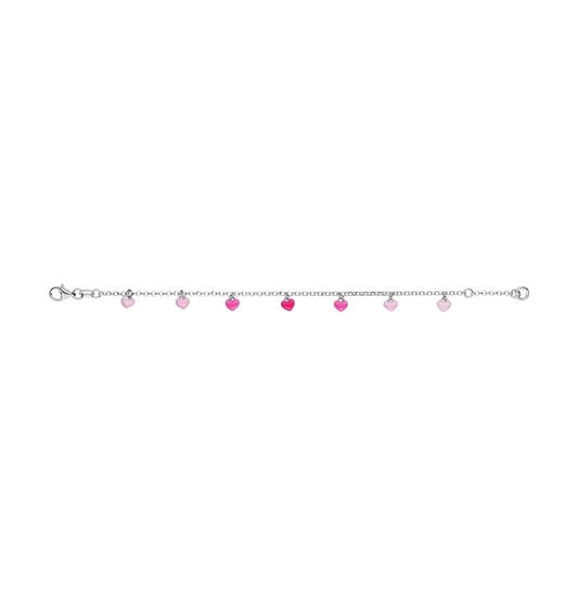  Link bracelets - Jasseron - Heart - 4mm - 16cm