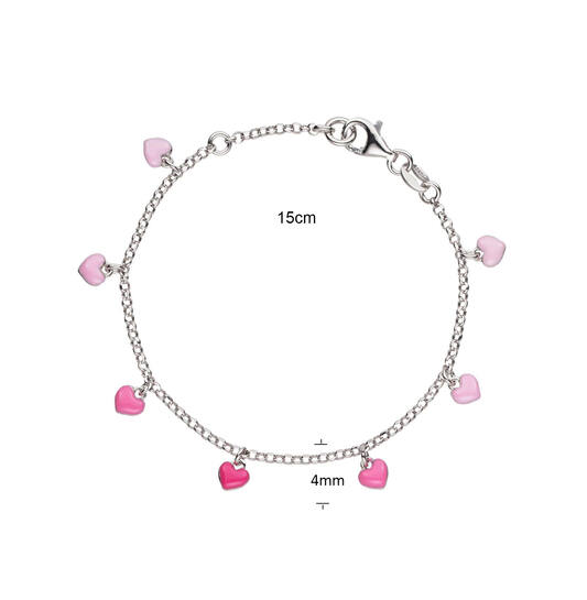  Link bracelets - Jasseron - Heart - 4mm - 16cm