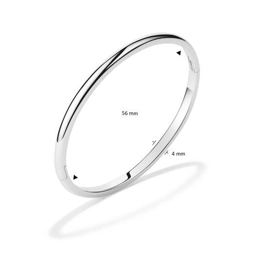  Armreifen - Solid Silver Bangles - Solide - Oval - 4mm - Ø 56mm