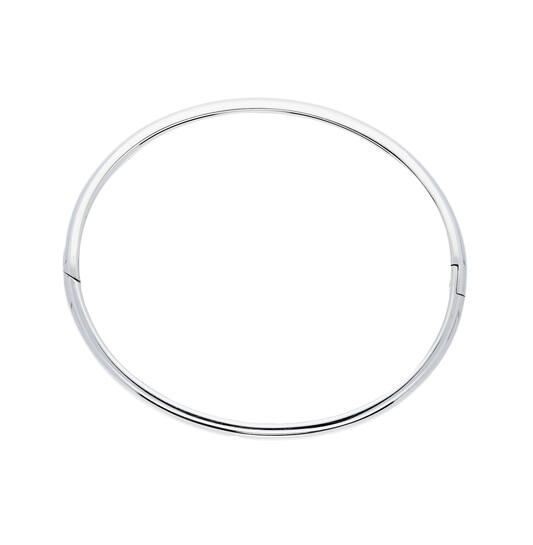  Bangles - Solid Silver Bangles - Solid - Oval - 7mm - Ø 60mm