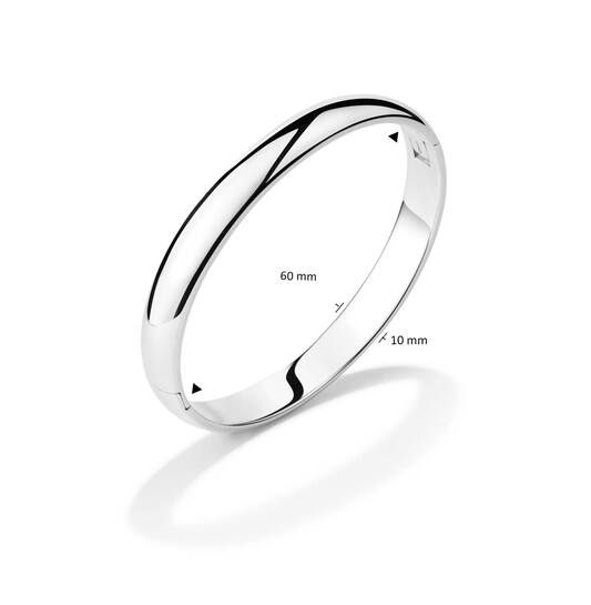  Armreifen - Solid Silver Bangles - Solide - Oval - 10mm - Ø 60mm