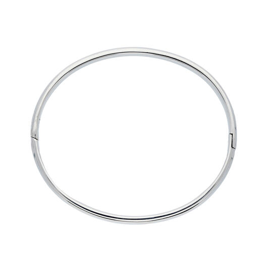  Bangles - Solid Silver Bangles - Solid - Oval - 6mm - Ø 64mm