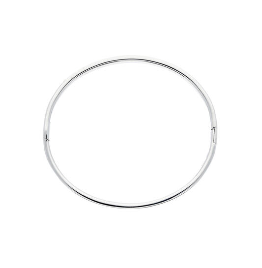  Bracelets - Solid Silver Bangles - Solide - Carré - 4mm - Ø 56mm