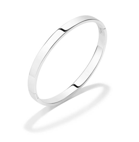  Bracelets - Solid Silver Bangles - Solide - Carré - 6mm - Ø 56mm