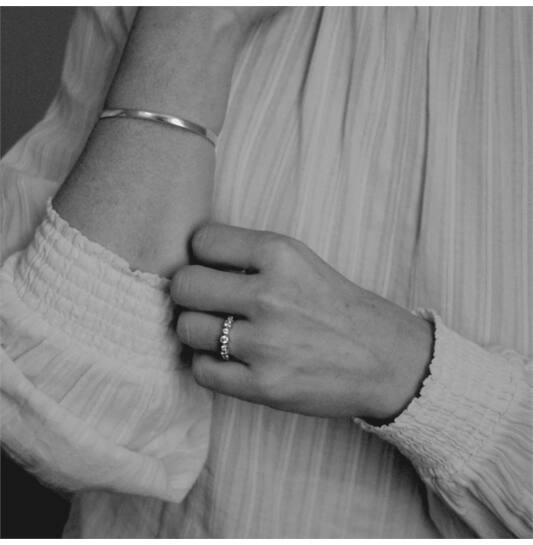  Bangle - Solid Silver Bangles - Massief - Vierkant - 4mm - Ø 60mm