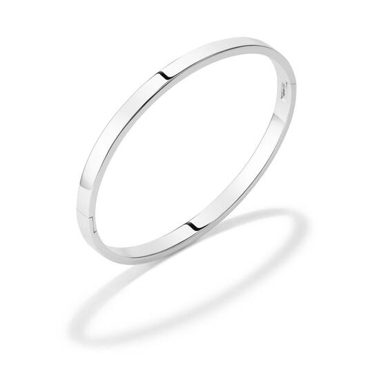  Bracelets - Solid Silver Bangles - Solide - Carré - 5mm - Ø 60mm