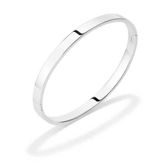  Armreifen - Solid Silver Bangles - Solide - Quadrat - 6mm - Ø 64mm