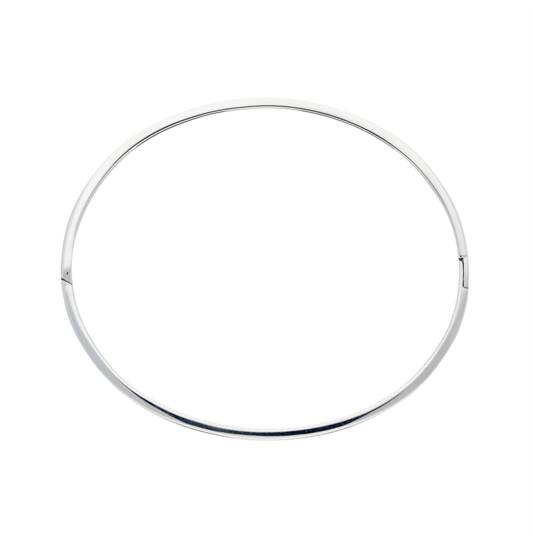  Bracelets - Solid Silver Bangles - Solide - Carré - 7mm - Ø 64mm