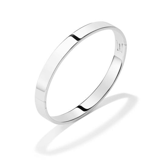  Armreifen - Solid Silver Bangles - Solide - Quadrat - 8mm - Ø 64mm