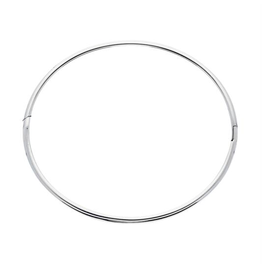  Bracelets - Solid Silver Bangles - Solide - Ovale - 8mm - Ø 68mm