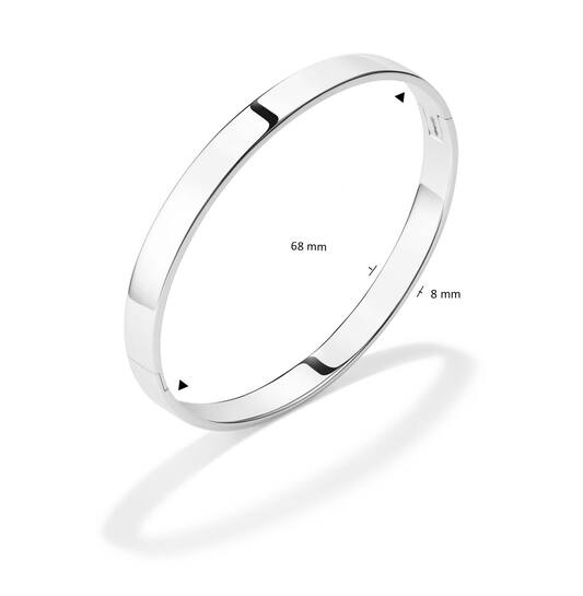  Armreifen - Solid Silver Bangles - Solide - Quadrat - 8mm - Ø 68mm