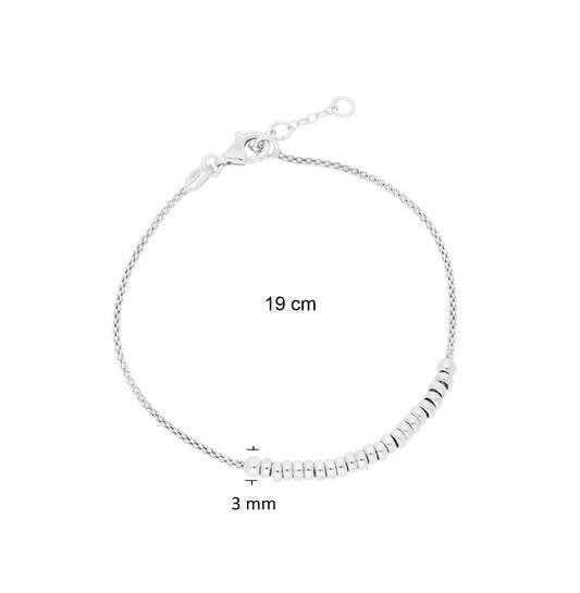  Bedelarmband - Popcorn - Ringetjes - 3mm - 19cm