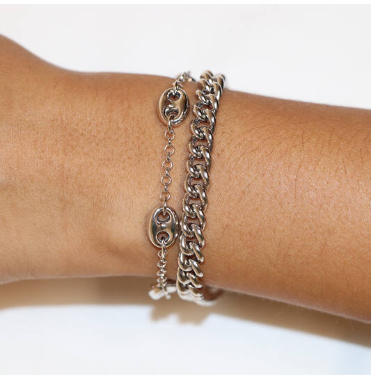  Gliederarmbänder - Kaffeebohne - 8mm - 19cm