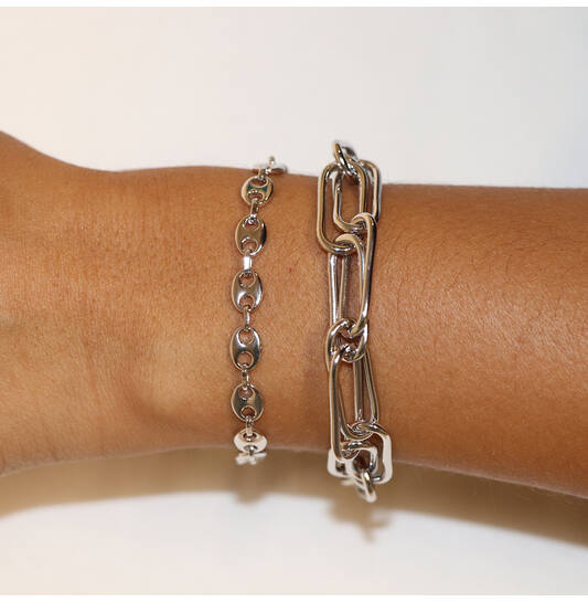  Link bracelets - Coffee bean - 6mm - 20cm