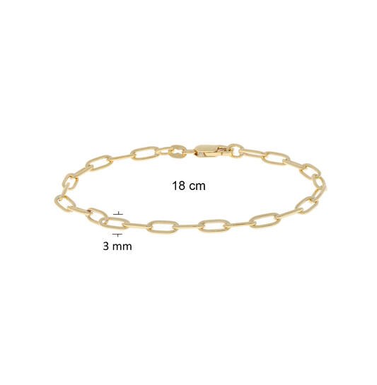  Bracelets à maillons - Ancre - Rond - 4mm - 18cm