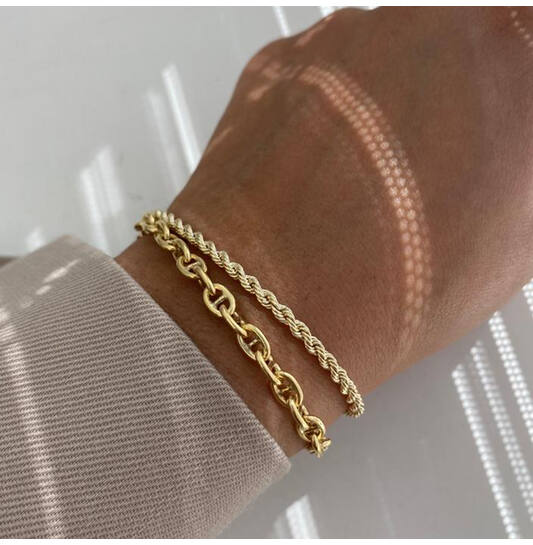  Link bracelets - Fantasy link - Round - 5mm - 18cm