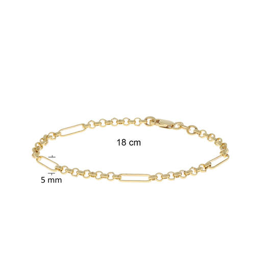  Link bracelets - Fantasy link - Round - 5mm - 18cm