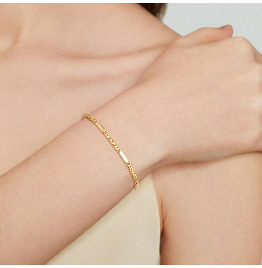  Bracelets à maillons - Trombone - 3mm - 19cm