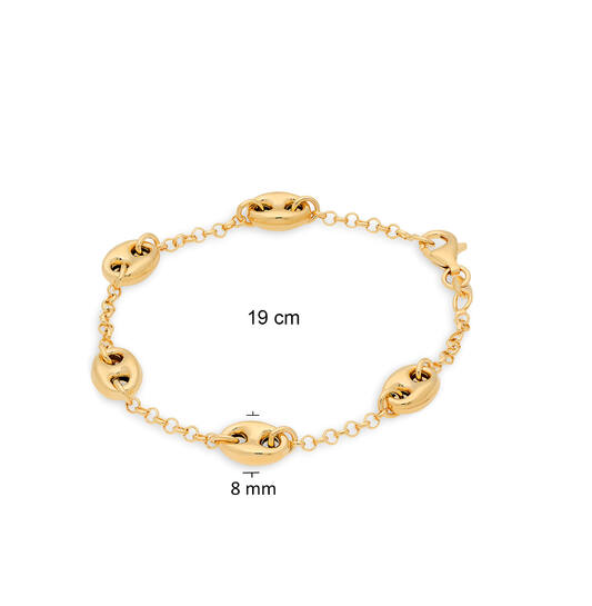  Link bracelets - Anchor - 8mm - 19cm