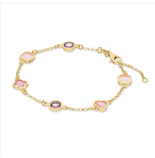  Gliederarmbänder - Colors from Nature - Jasseron - Herz - 7mm - 19cm