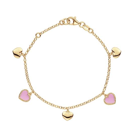  Gliederarmbänder - Jasseron - Herz - 4mm - 16cm