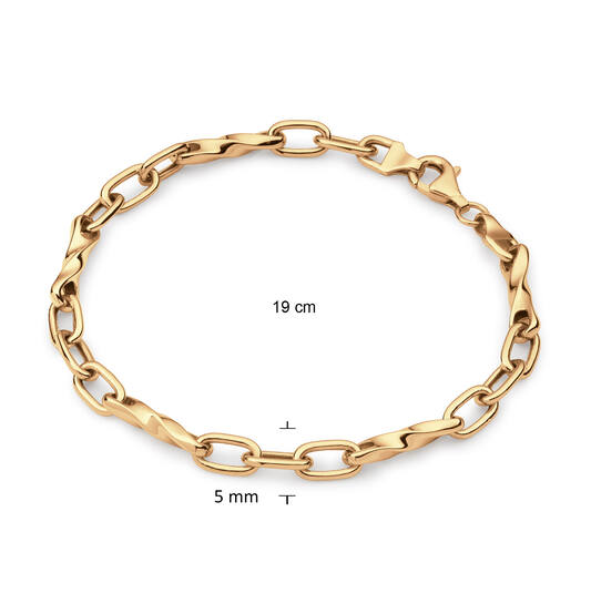  Bracelets à maillons - Ancre - 5mm - 19cm