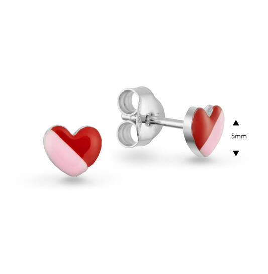  Ear studs - Heart Enamel - 