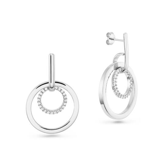  Boucles d'oreilles à puces - Rond Zircone - 
