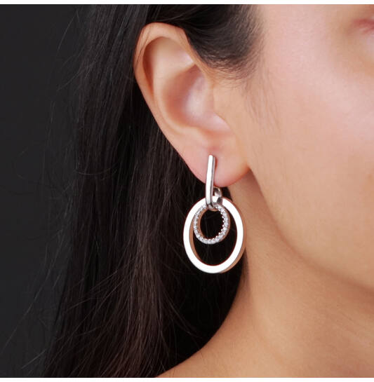  Ear studs - Round Zirconia - 