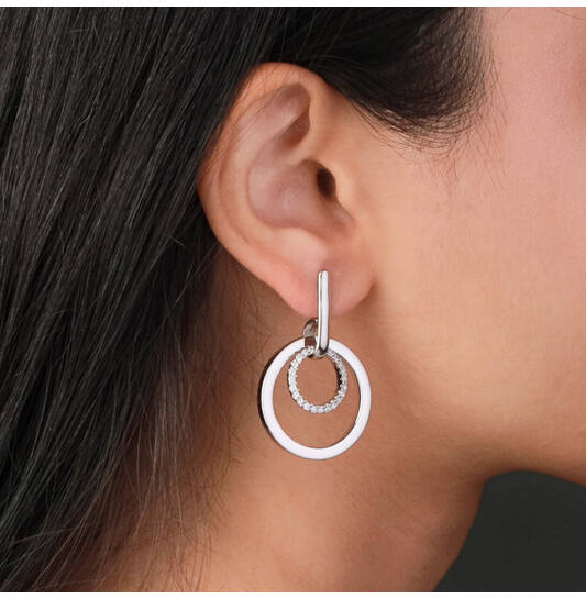 Ear studs - Round Zirconia - 