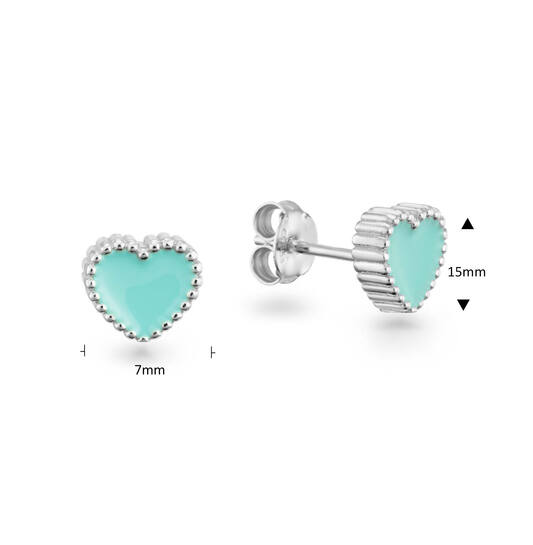  Ear studs - Heart Enamel - 