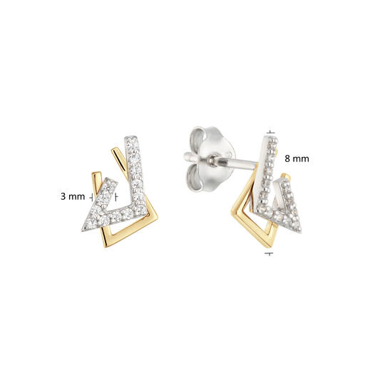  Ear studs - Triangle Zirconia - 