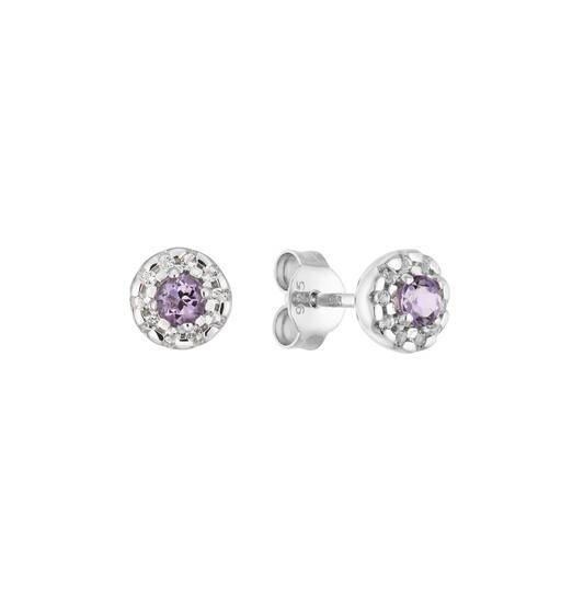  Ohrstecker - Rund Amethyst - - Ø 6mm