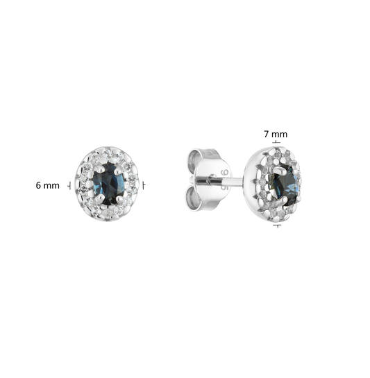  Ohrstecker - Oval Topas - 