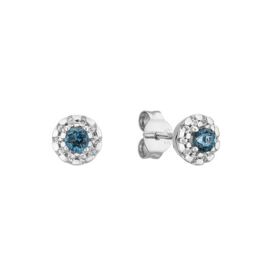  Boucles d'oreilles à puces - Rond Topaze - 