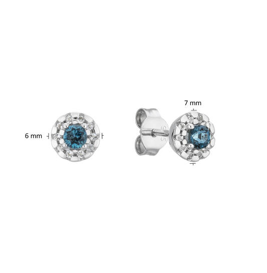  Ear studs - Round Topaz - 