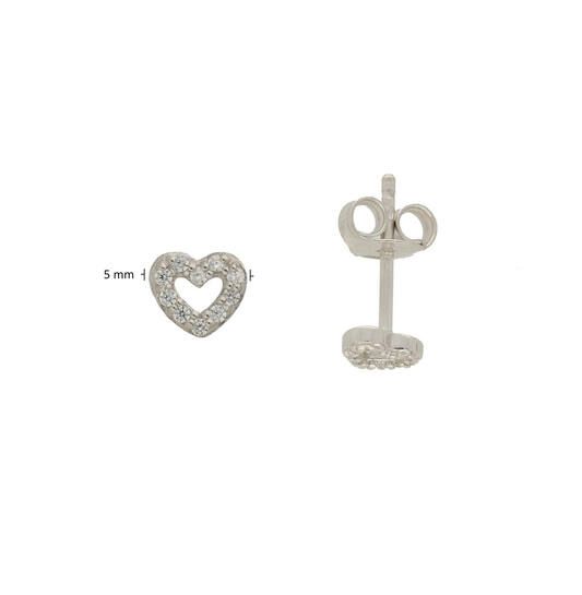  Ohrstecker - Herz Zirkonia - 