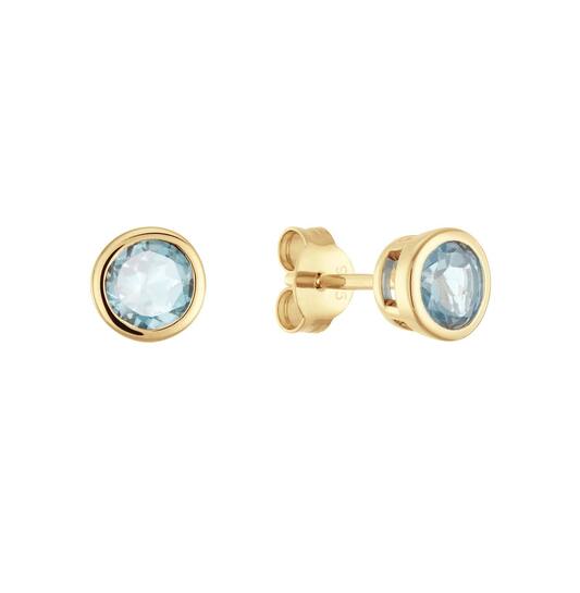  Boucles d'oreilles à puces - Rond Topaze - 