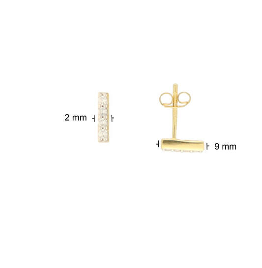  Boucles d'oreilles à puces - Tige Zircone - 
