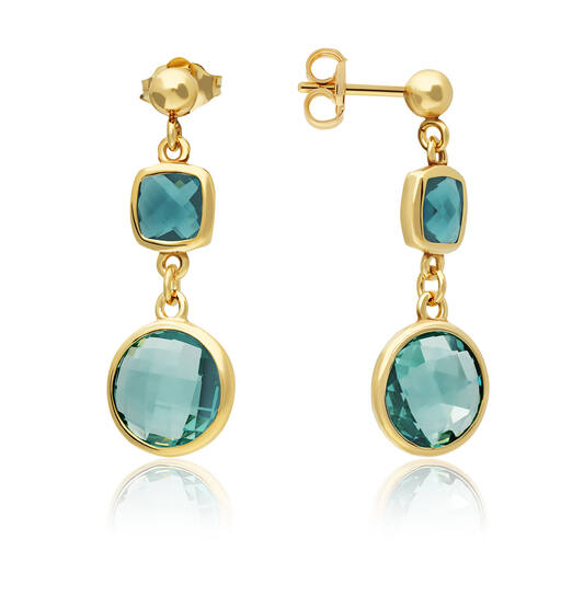  Colors from Nature - Boucles d'oreilles à puces - Rond Pierre de couleur - 