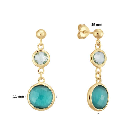  Colors from Nature - Boucles d'oreilles à puces Pierre de couleur - 
