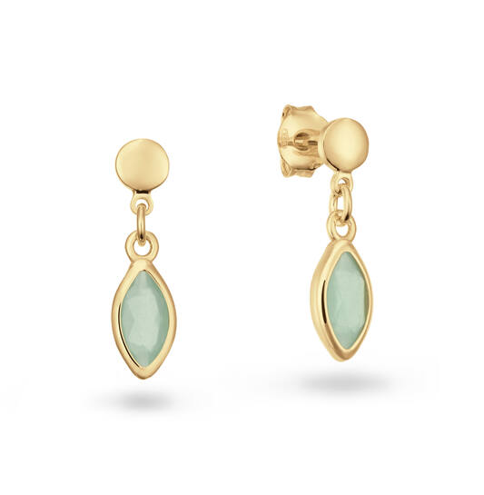  Colors from Nature - Boucles d'oreilles à puces - Ovale Pierre de couleur - 