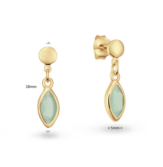  Colors from Nature - Boucles d'oreilles à puces - Ovale Pierre de couleur - 