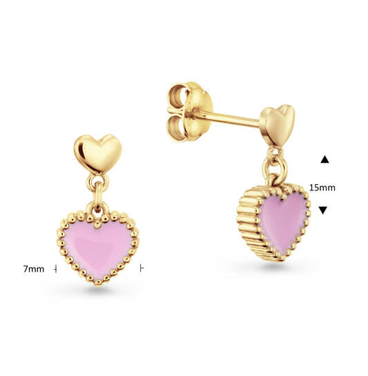  Ear studs - Heart Enamel - 