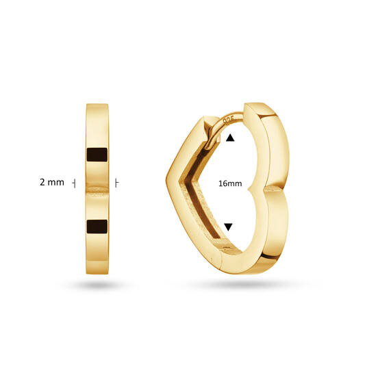  Earrings with folding clasp - Premium Hoops - Heart