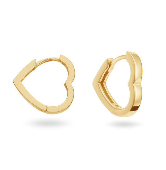  Earrings with folding clasp - Premium Hoops - Heart