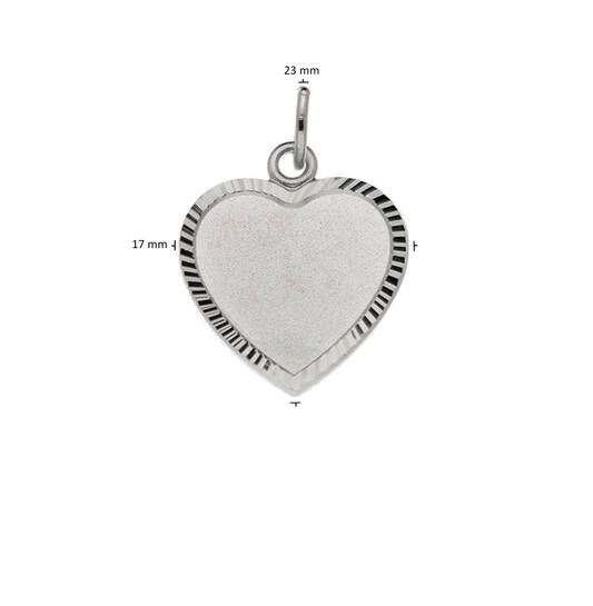  Engraved plates - Heart - 17mm
