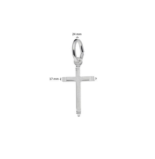 Kruis 15,5x9mm - Zilver - Mat - 0,4gr
