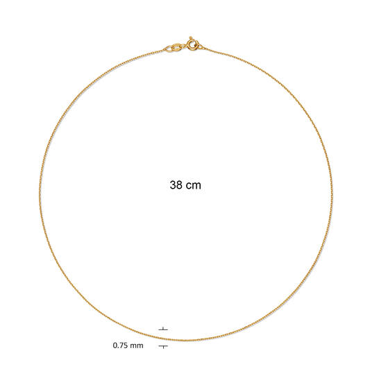  Colliers en longueur - Ancre - 0.75mm - 38cm - 14k Or